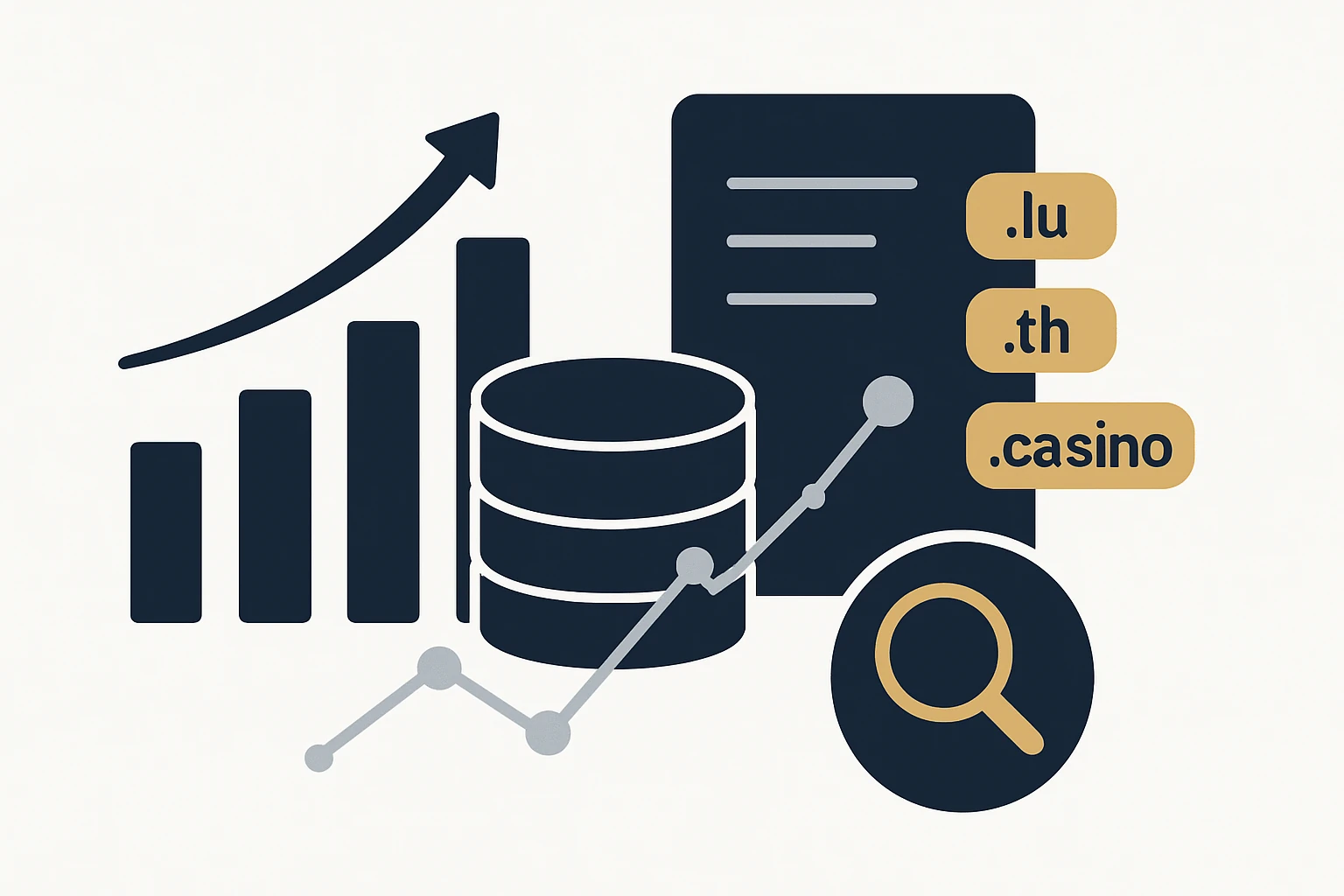 Data-Driven Domain Acquisition: TLD Lists for .lu, .th, and .casino